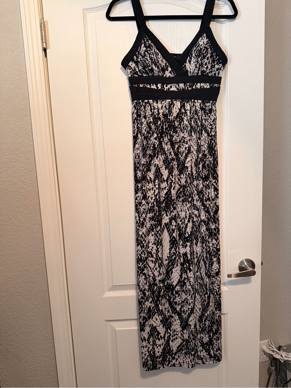 Style & Co. Black & White Sleeveless Stretch Maxi Dress Small